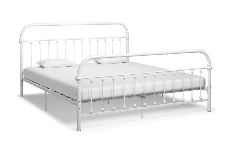 Sängram vit metall 180x200 cm - Vit - Möbler - Sovrum - Sängram & sängstomme