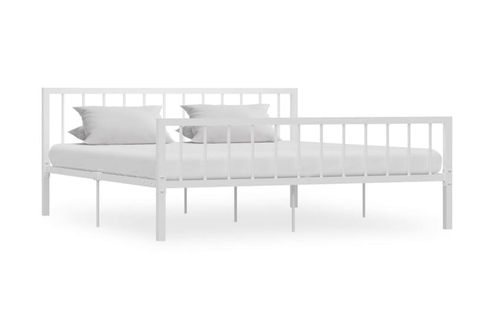 Sängram vit metall 180x200 cm - Vit - Sängram & sängstomme