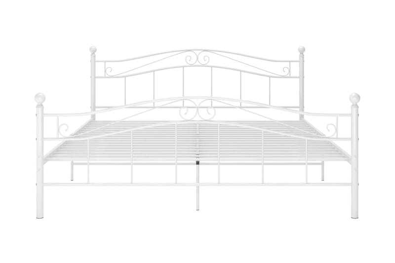 Sängram vit metall 200x200 cm - Vit - Sängram & sängstomme