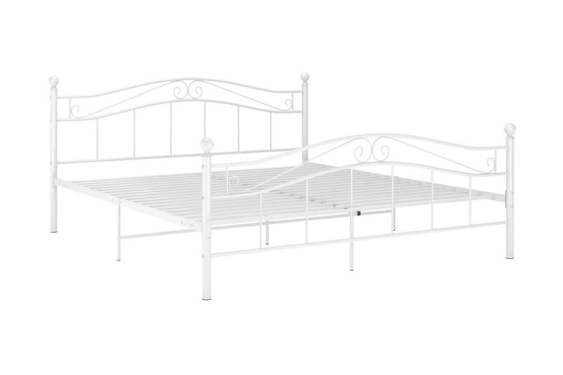 Sängram vit metall 200x200 cm - Vit - Sängram & sängstomme