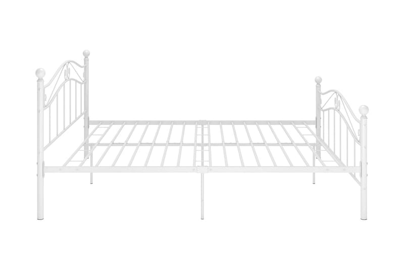 Sängram vit metall 200x200 cm - Vit - Sängram & sängstomme