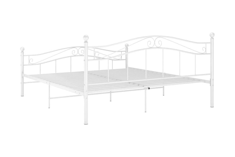 Sängram vit metall 200x200 cm - Vit - Sängram & sängstomme