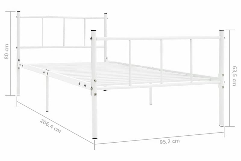 Sängram vit metall 90x200 cm - Vit - Möbler - Sovrum - Sängram & sängstomme