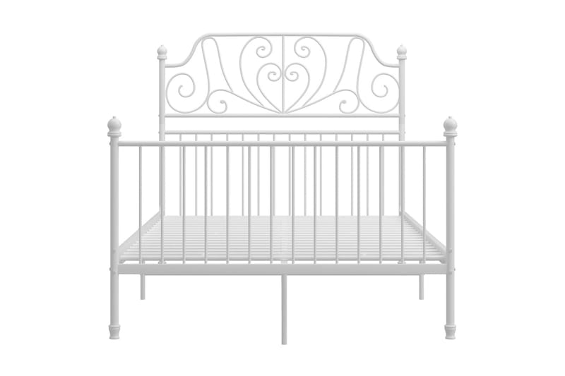 Sängram vit metall och plywood 120x200 cm - Vit - Möbler - Sovrum - Sängram & sängstomme