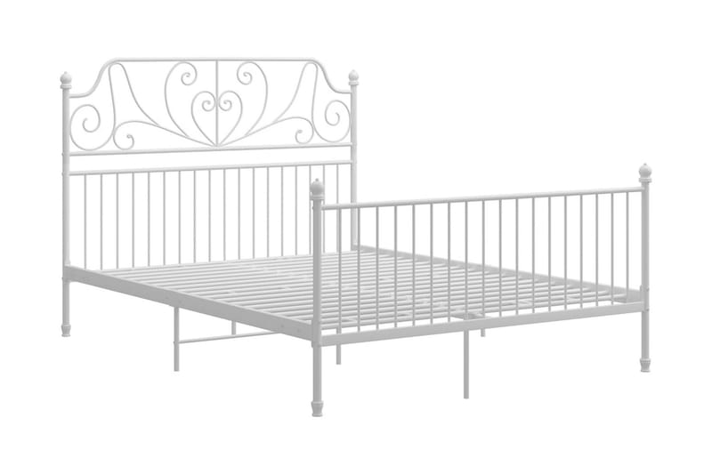 Sängram vit metall och plywood 140x200 cm - Vit - Möbler - Sovrum - Sängram & sängstomme