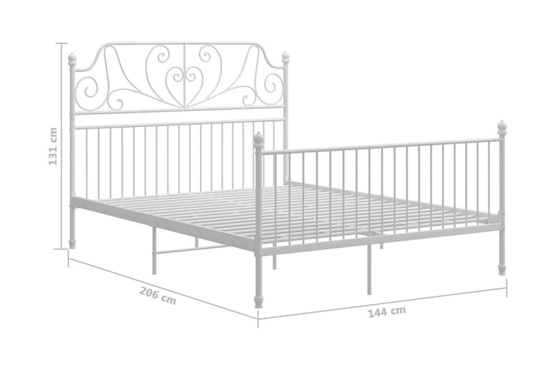 Sängram vit metall och plywood 140x200 cm - Vit - Möbler - Sovrum - Sängram & sängstomme