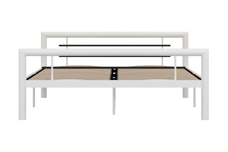 Sängram vit och svart metall 140x200 cm - Vit - Möbler - Sovrum - Sängram & sängstomme