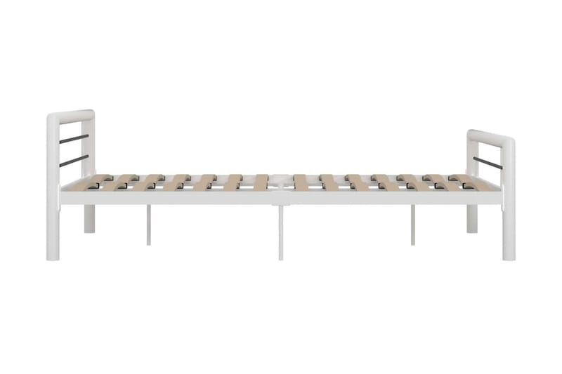 Sängram vit och svart metall 140x200 cm - Vit - Möbler - Sovrum - Sängram & sängstomme