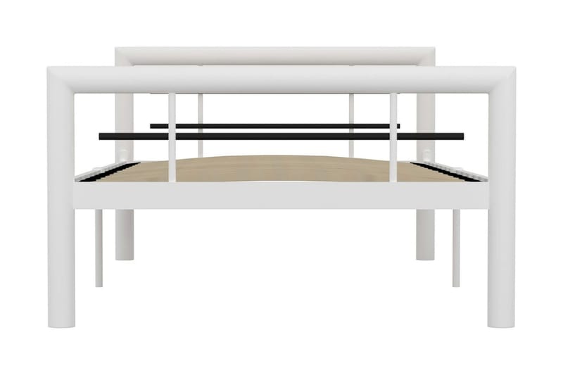 Sängram vit och svart metall 90x200 cm - Vit - Möbler - Sovrum - Sängram & sängstomme