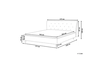 Saverne Dubbelsäng 160|200 cm - Grå - Möbler - Sovrum - Sängram & sängstomme