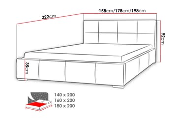 Sirdal Säng 180x200 cm - Vit - Möbler - Sovrum - Sängram & sängstomme