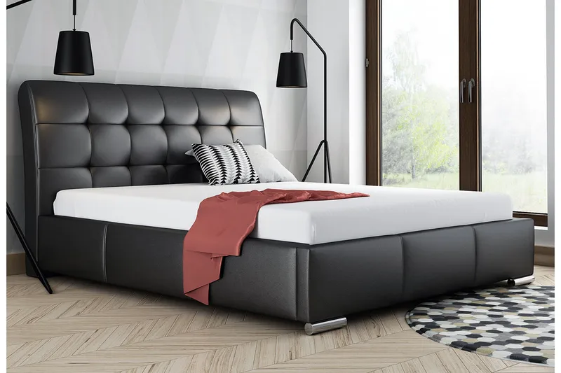 Stavanger Säng med Förvaring180x200 Svart - Svart - Möbler - Sovrum - Sängram & sängstomme