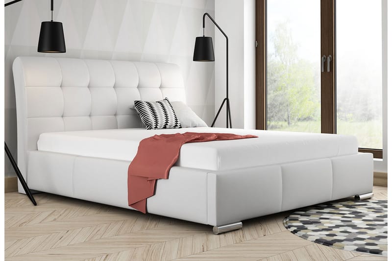 Stavanger Sängram med Förvaring 140x200 cm - Vit - Möbler - Sovrum - Sängram & sängstomme