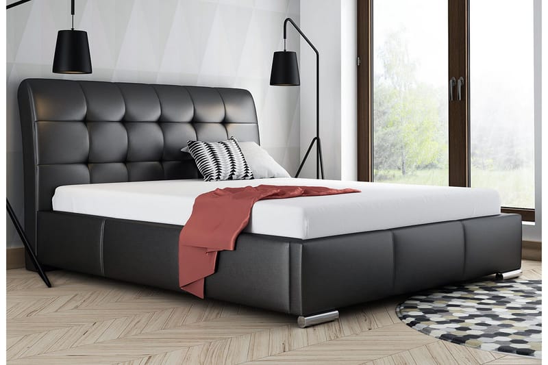 Stavanger Sängram med Förvaring 160x200  Svart - Svart - Möbler - Sovrum - Sängram & sängstomme