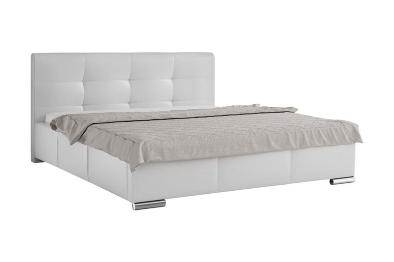 Strandrud Sängram med Förvaring 160x200 cm i Konstläder med Sänggavel, Vit