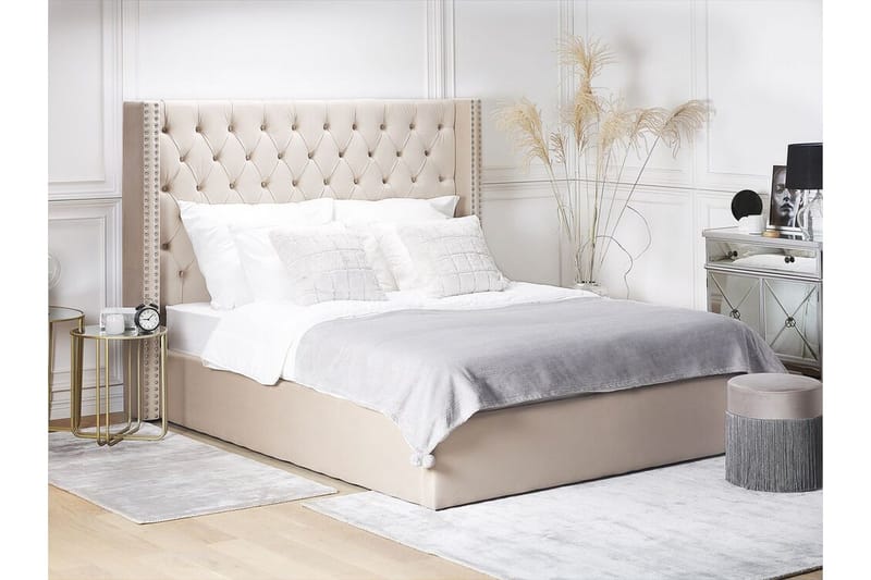 Tajueco Dubbelsäng 180x200 cm - Beige - Möbler - Sovrum - Sängram & sängstomme