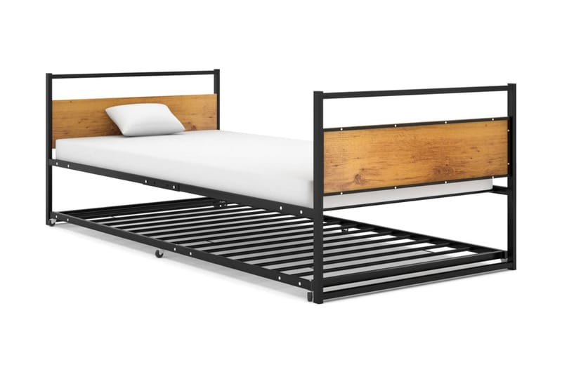 Utdragbar sängram svart metall 90x200 cm - Svart - Möbler - Sovrum - Sängram & sängstomme