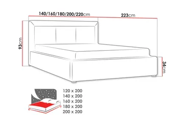 Valasco Säng 120x200 cm - Möbler - Sovrum - Sängram & sängstomme