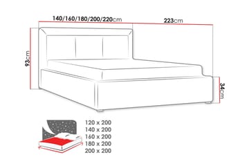 Valasco Sängram 120x200 cm i Tyg med Sänggavel - Salviagrön - Möbler - Sovrum - Sängram & sängstomme