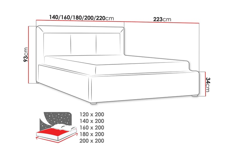 Valasco Sängram 120x200 cm i Tyg med Sänggavel - Salviagrön - Möbler - Sovrum - Sängram & sängstomme