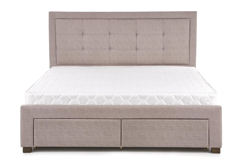 VASSALLO Sängram 160x200 Beige/Valnöt - Möbler - Sovrum - Sängram & sängstomme