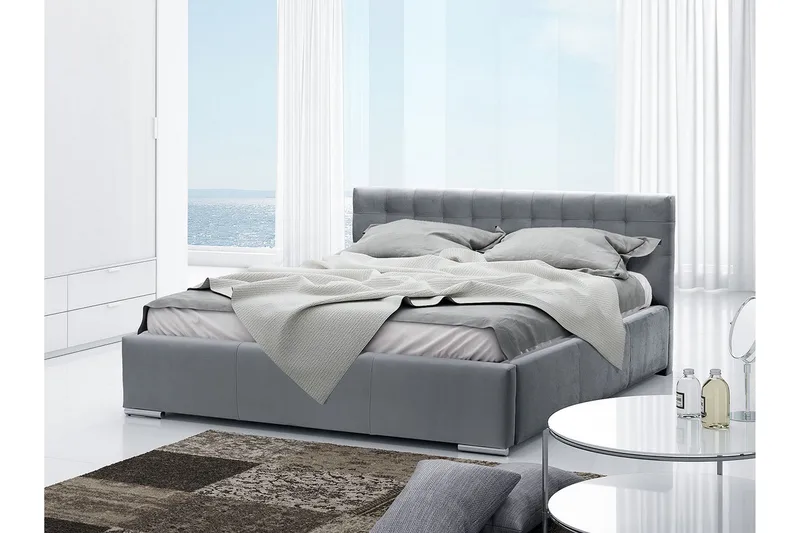 Vento Sängram med Förvaring 180x200 - Grå - Möbler - Sovrum - Sängram & sängstomme