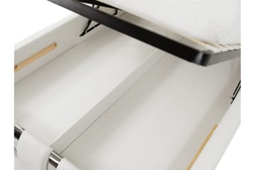 Veslbu Komplett Sängpaket 160x200 cm i Konstläder med Förvaring och Sänggavel + Bäddmadrass - Vit - Möbler - Sovrum - Sängram & sängstomme