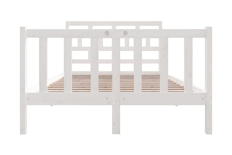 Sängram vit massiv furu 140x190 cm - Vit - Möbler - Sovrum - Sängram & sängstomme
