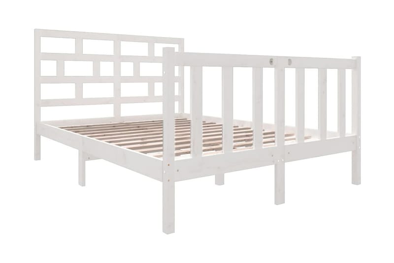 Sängram vit massiv furu 140x190 cm - Vit - Möbler - Sovrum - Sängram & sängstomme