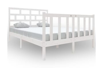 Sängram vit massiv furu 140x190 cm