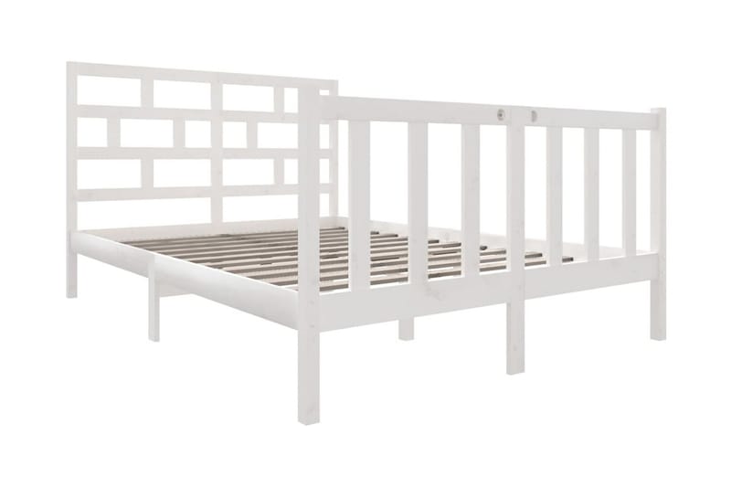 Sängram vit massivt furu 120x190 cm - Vit - Möbler - Sovrum - Sängram & sängstomme