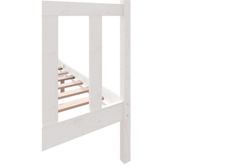 Sängram vit massivt furu 120x190 cm - Vit - Möbler - Sovrum - Sängram & sängstomme