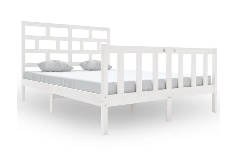 Sängram vit massivt furu 120x200 cm enkelsäng - Vit - Möbler - Sovrum - Sängram & sängstomme
