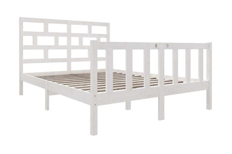 Sängram vit massivt furu 135x190 cm 4FT6 - Vit - Möbler - Sovrum - Sängram & sängstomme