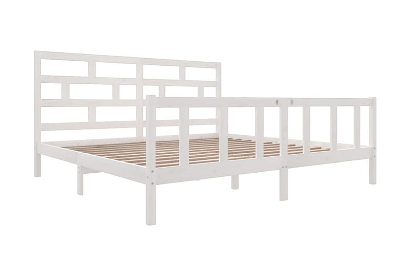 Sängram vit massivt furu 200x200 cm - Vit - Möbler - Sovrum - Sängram & sängstomme