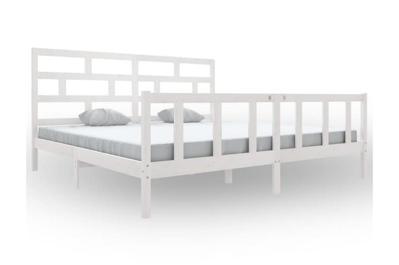 Sängram vit massivt furu 200x200 cm - Vit - Möbler - Sovrum - Sängram & sängstomme