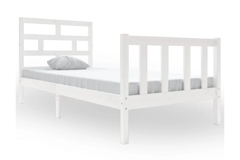 Sängram vit massivt furu 90x200 cm - Vit - Möbler - Sovrum - Sängram & sängstomme