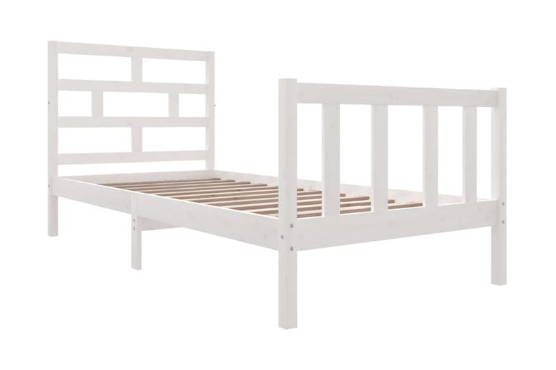 Sängram vit massivt furu 90x200 cm - Vit - Möbler - Sovrum - Sängram & sängstomme