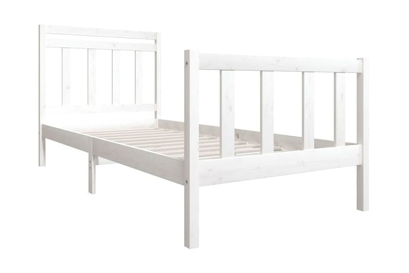 Sängram vit massivt trä 90x200 cm - Vit - Möbler - Sovrum - Sängram & sängstomme