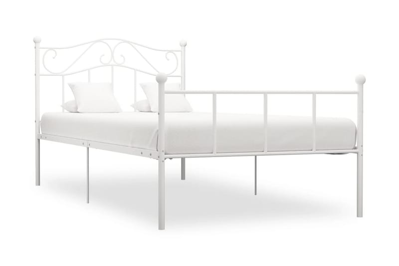Sängram vit metall 90x200 cm - Sängram & sängstomme