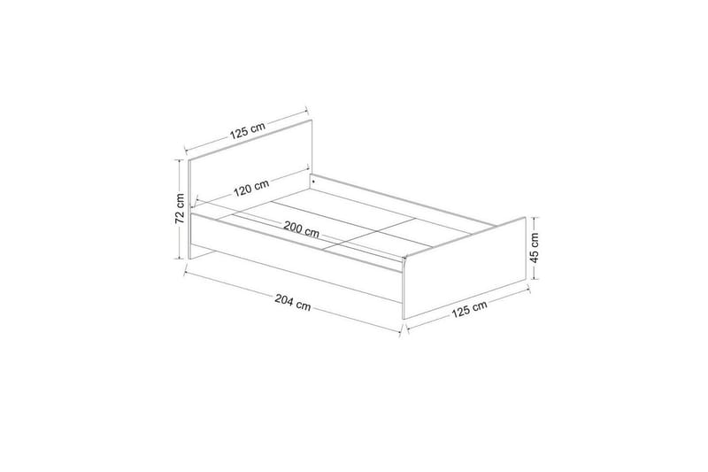 Sängstomme för Enkel Säng Fruitland Sängram Vit - 125 x 72 x 204 cm - Möbler - Sovrum - Sängram & sängstomme