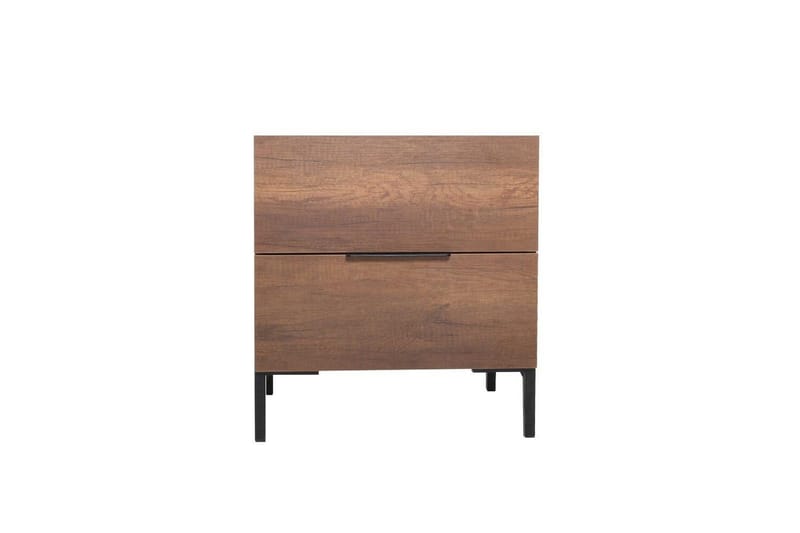 Serene Sängbord 55 cm med Trä- och Valnötsutseende, Förvaring med Lådor - Valnötsbrun - Möbler - Sovrum - Sängbord