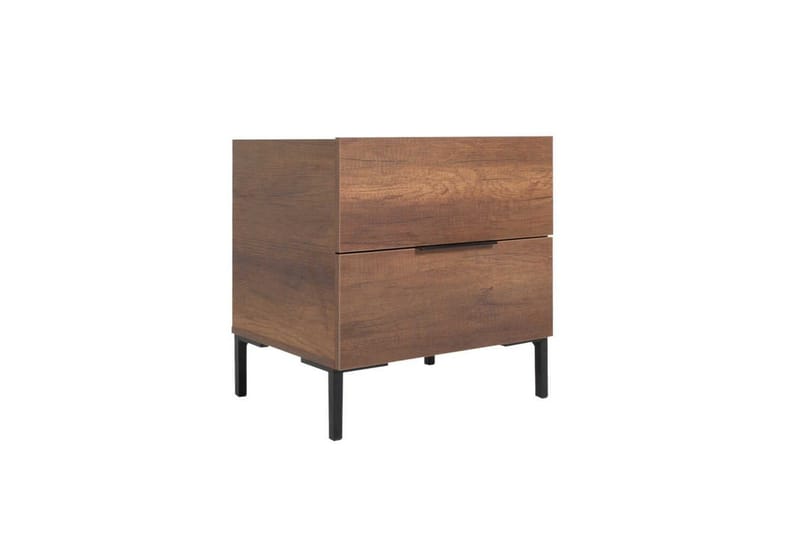 Serene Sängbord 55 cm med Trä- och Valnötsutseende, Förvaring med Lådor - Valnötsbrun - Möbler - Sovrum - Sängbord