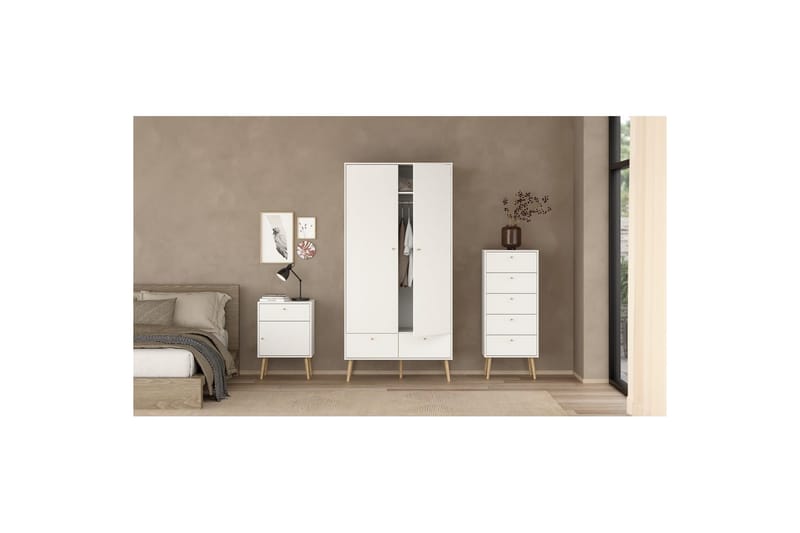 Shinta Sängbord 50 cm - Vit - Möbler - Sovrum - Sängbord