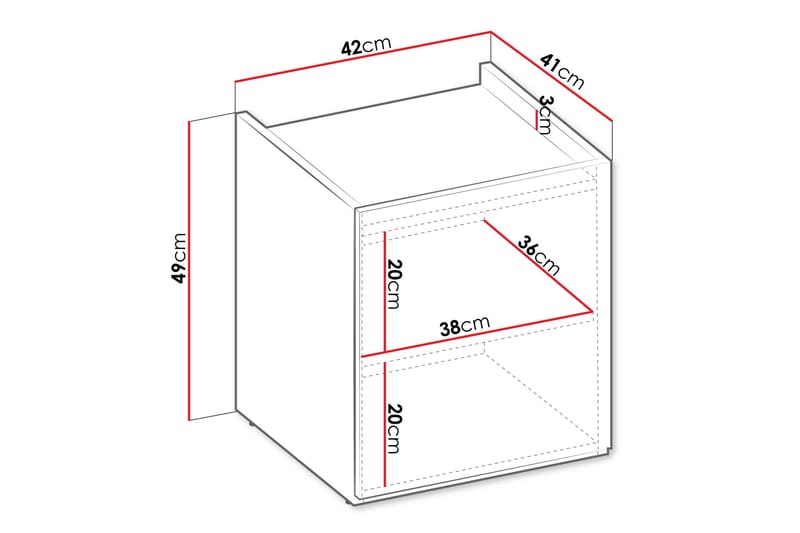 Sigmana Sängbord 42 cm - Brun - Möbler - Sovrum - Sängbord