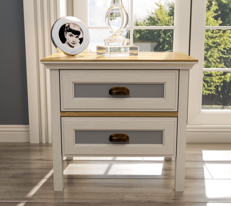 Solena Sängbord 60 cm - Crème, ek, grå - Möbler - Sovrum - Sängbord