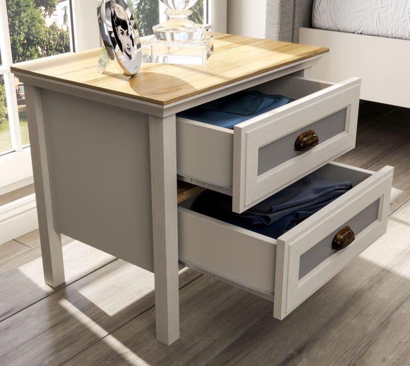 Solena Sängbord 60 cm - Crème, ek, grå - Möbler - Sovrum - Sängbord