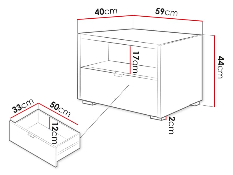 Sovren Sängbord 59 cm - Brun - Möbler - Sovrum - Sängbord