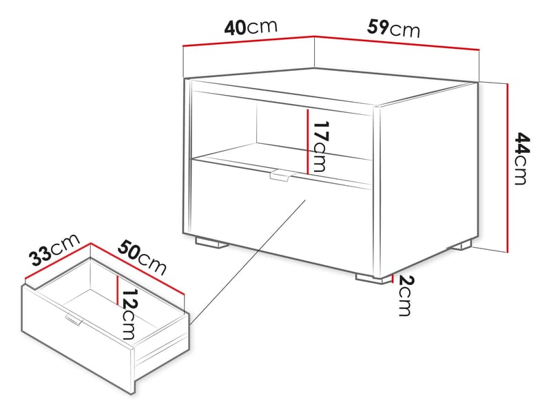 Sovren Sängbord 59 cm - Brun - Möbler - Sovrum - Sängbord