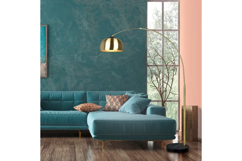 Argentina Golvlampa E27 mattmässing - Matt mässing - Möbler - Sovrum - Sovrumslampa